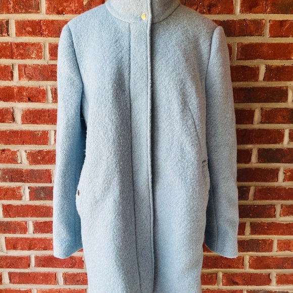 Loft Funnel Neck Coat Sky Blue - Picture 1 of 9